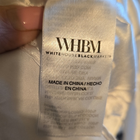 White House Black Market Blue and White V-Neck Sleeveless Midi Dress P2P 21 - Picture 6 of 8